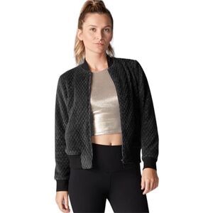 Tavi Cozy Bomber Jacket Womens Medium Ebony Black Cozy Zip Up